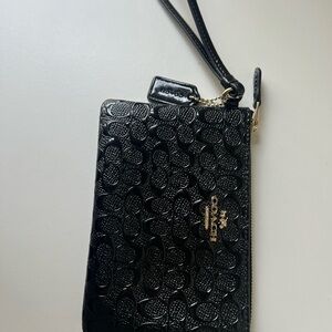 Coach Black Signature Clutch Wristlet